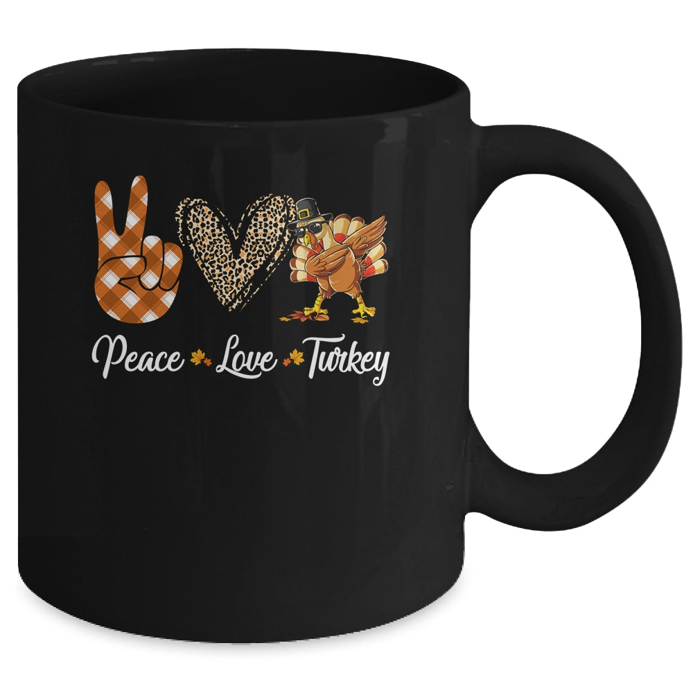 Funny thanksgiving turkey women Peace Love Turkey Mug Coffee Mug | Teecentury.com