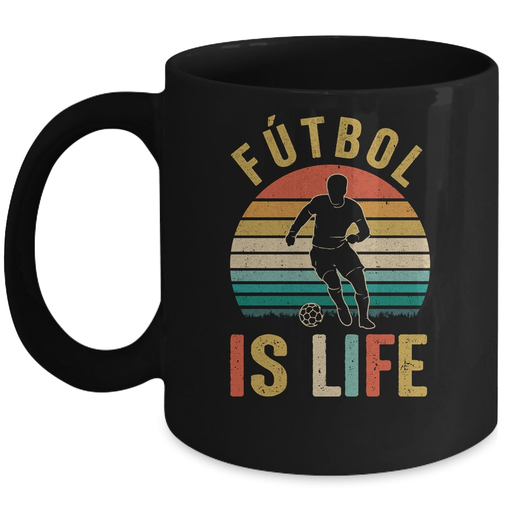 Futbol Is Life Soccer Funny Football Lover Vintage Mug Coffee Mug | Teecentury.com