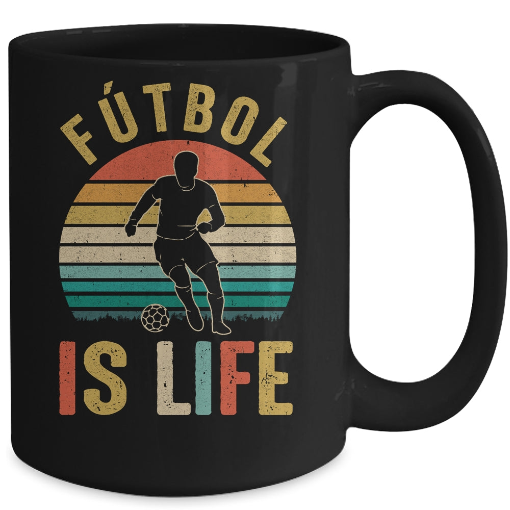 Futbol Is Life Soccer Funny Football Lover Vintage Mug Coffee Mug | Teecentury.com