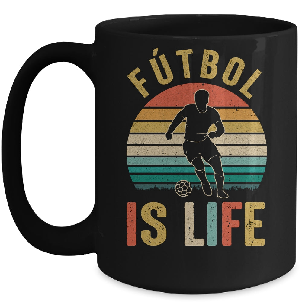 Futbol Is Life Soccer Funny Football Lover Vintage Mug Coffee Mug | Teecentury.com