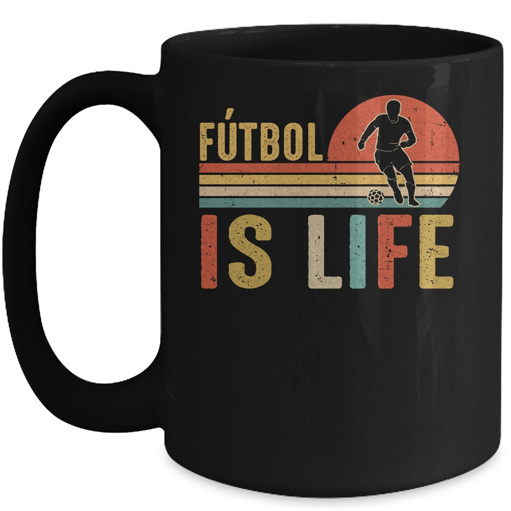 Futbol Is Life Soccer Funny Football Vintage Lover Mug Coffee Mug | Teecentury.com