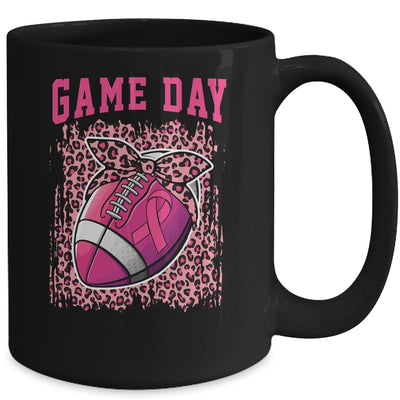 Game Day Breast Cancer Awareness Pink Football Mom Mug Coffee Mug | Teecentury.com