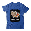 Game Day With Leopard Heart Football Lovers Mom Bleached T-Shirt & Tank Top | Teecentury.com