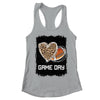 Game Day With Leopard Heart Football Lovers Mom Bleached T-Shirt & Tank Top | Teecentury.com