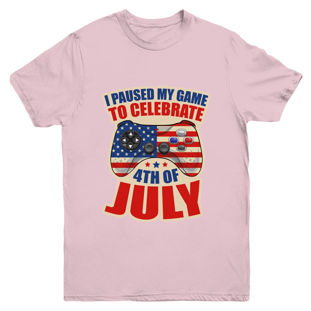Gamer 4th Of July American Flag Gaming Lover Boys Girls Teen Youth Shirt | teecentury