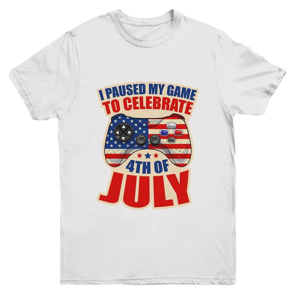 Gamer 4th Of July American Flag Gaming Lover Boys Girls Teen Youth Shirt | teecentury