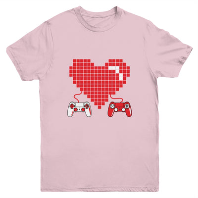 Gamer Heart Gift Game Lover Men Kids Boys Valentines Day Youth Youth Shirt | Teecentury.com