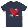 Gamer Heart Gift Game Lover Men Kids Boys Valentines Day Youth Youth Shirt | Teecentury.com