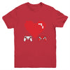 Gamer Heart Gift Game Lover Men Kids Boys Valentines Day Youth Youth Shirt | Teecentury.com