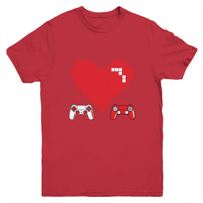 Gamer Heart Gift Game Lover Men Kids Boys Valentines Day Youth Youth Shirt | Teecentury.com