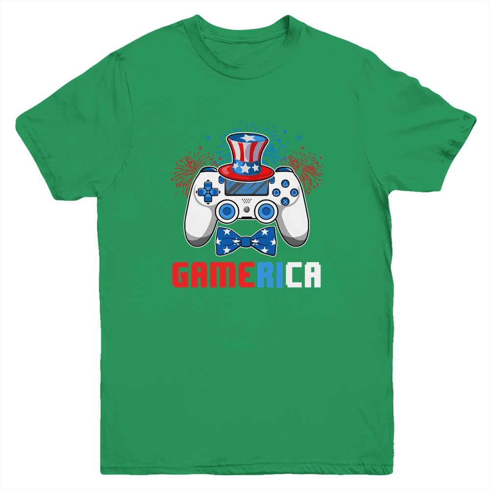 Gamerica 4th of July Video Game American Flag Boys Youth Youth Shirt | Teecentury.com