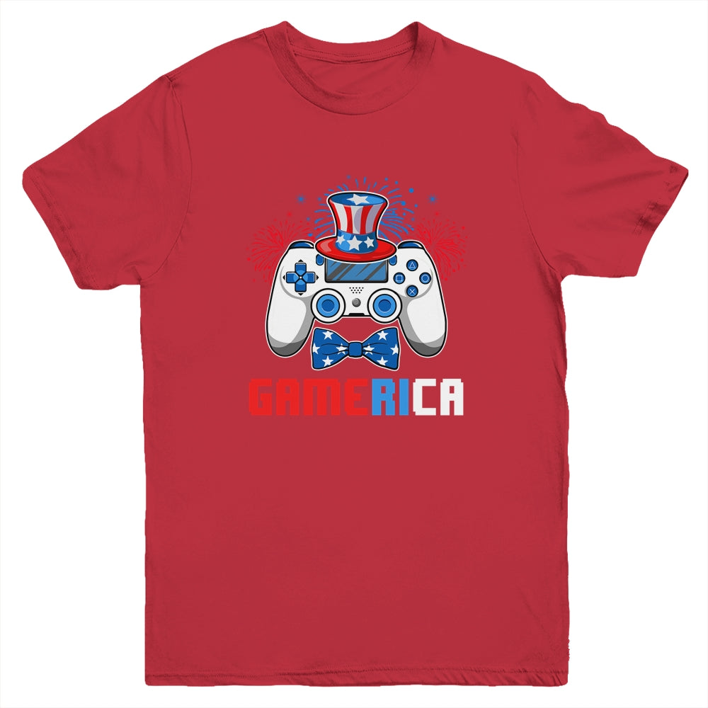 Gamerica 4th of July Video Game American Flag Boys Youth Youth Shirt | Teecentury.com