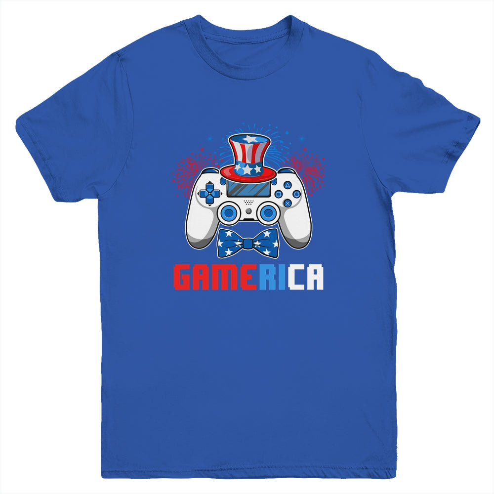 Gamerica 4th of July Video Game American Flag Boys Youth Youth Shirt | Teecentury.com