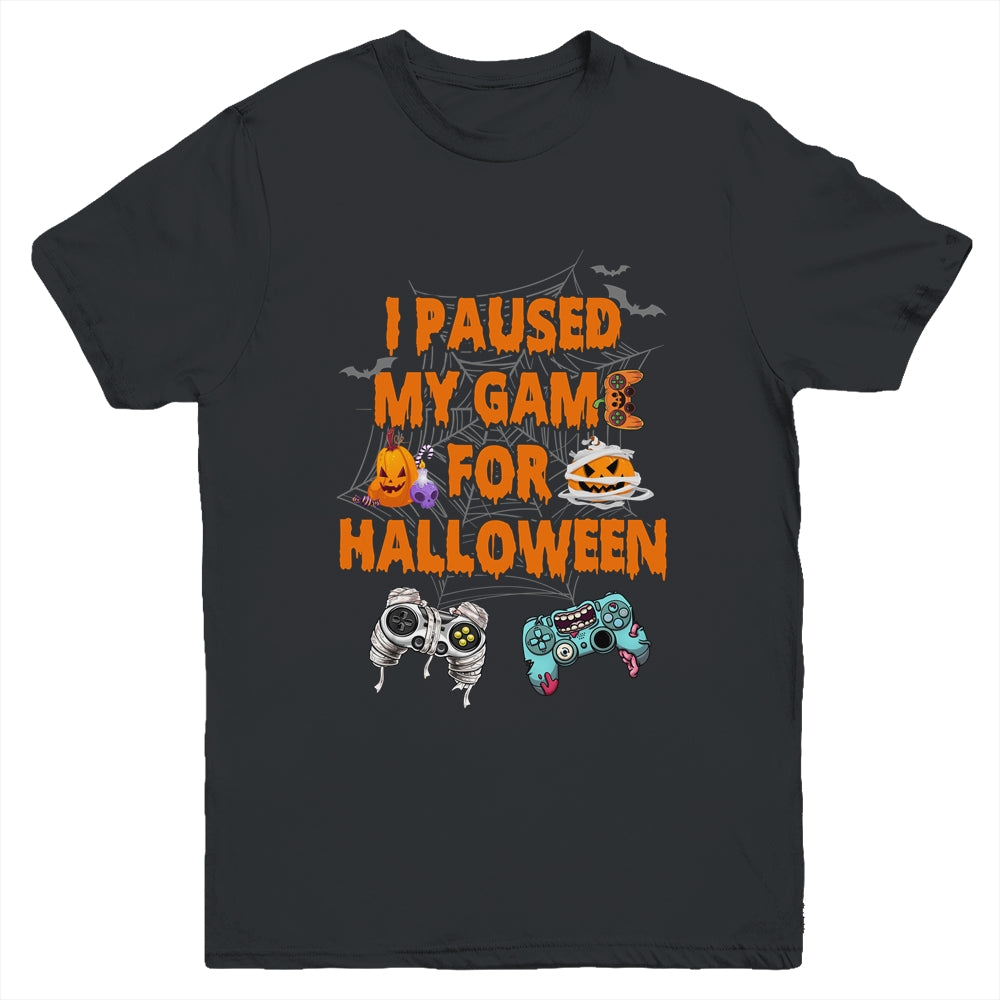 Gaming I Paused My Game For Halloween Funny Gamer Boys Youth Shirt | teecentury