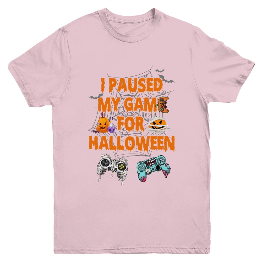 Gaming I Paused My Game For Halloween Funny Gamer Boys Youth Shirt | teecentury
