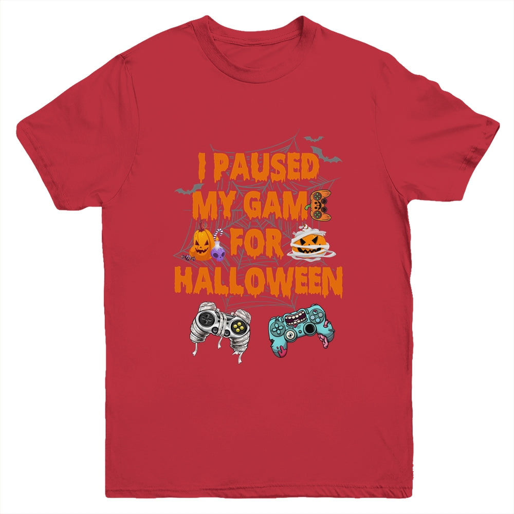 Gaming I Paused My Game For Halloween Funny Gamer Boys Youth Shirt | teecentury