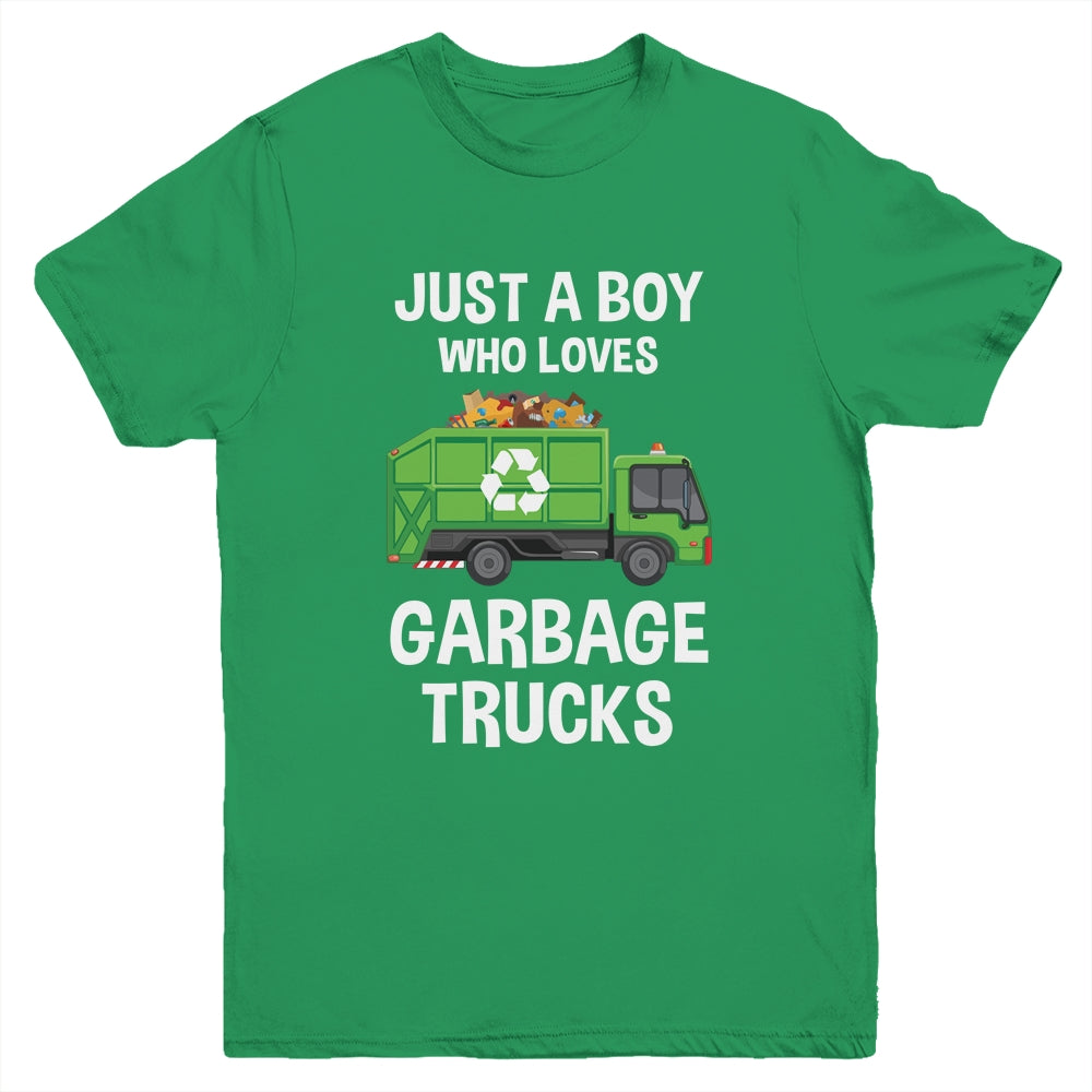 Garbage Truck Just A Boy Who Loves Garbage Trucks Youth Shirt | teecentury