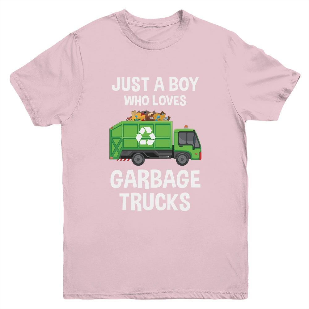 Garbage Truck Just A Boy Who Loves Garbage Trucks Youth Shirt | teecentury