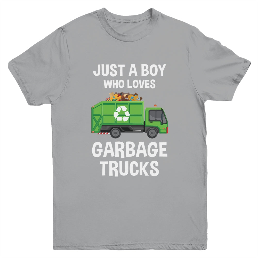 Garbage Truck Just A Boy Who Loves Garbage Trucks Youth Shirt | teecentury