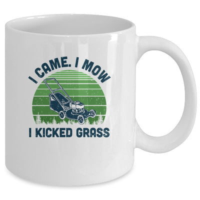 Gardener Lawn Mower Mowing I Came I Mow I Kicked Grass Mug Coffee Mug | Teecentury.com