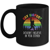 Gay Bigfoot Rainbow Sasquatch Retro Vintage Mug Coffee Mug | Teecentury.com