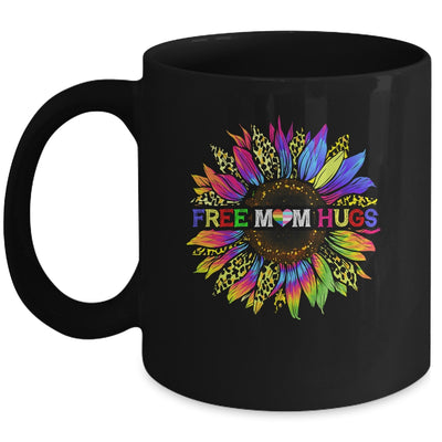 Gay Pride Free Mom Hugs Sunflower Leopard Rainbow LGBT Mug | teecentury