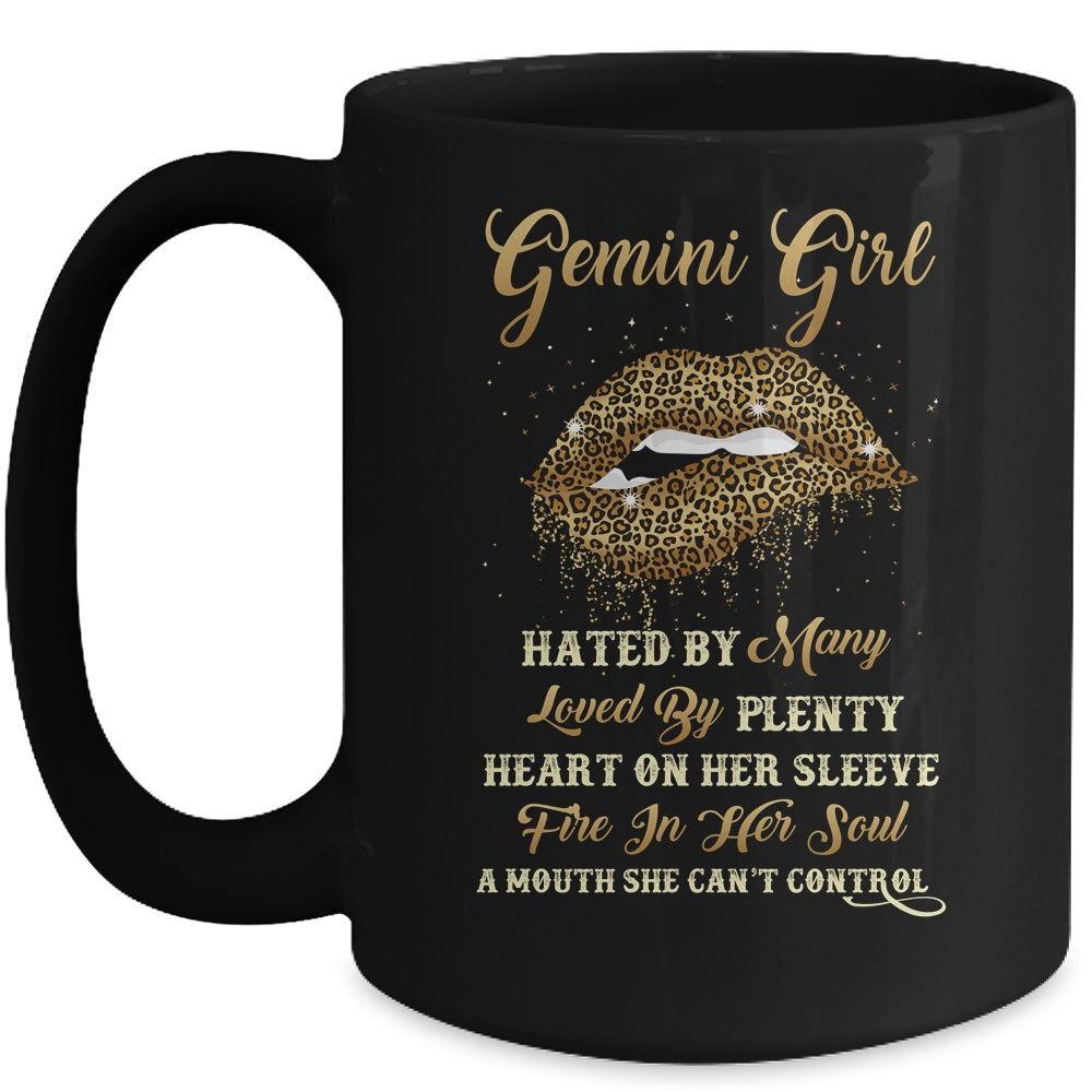 Gemini Girl Birthday Funny Leopard Lips Women Mug Coffee Mug | Teecentury.com