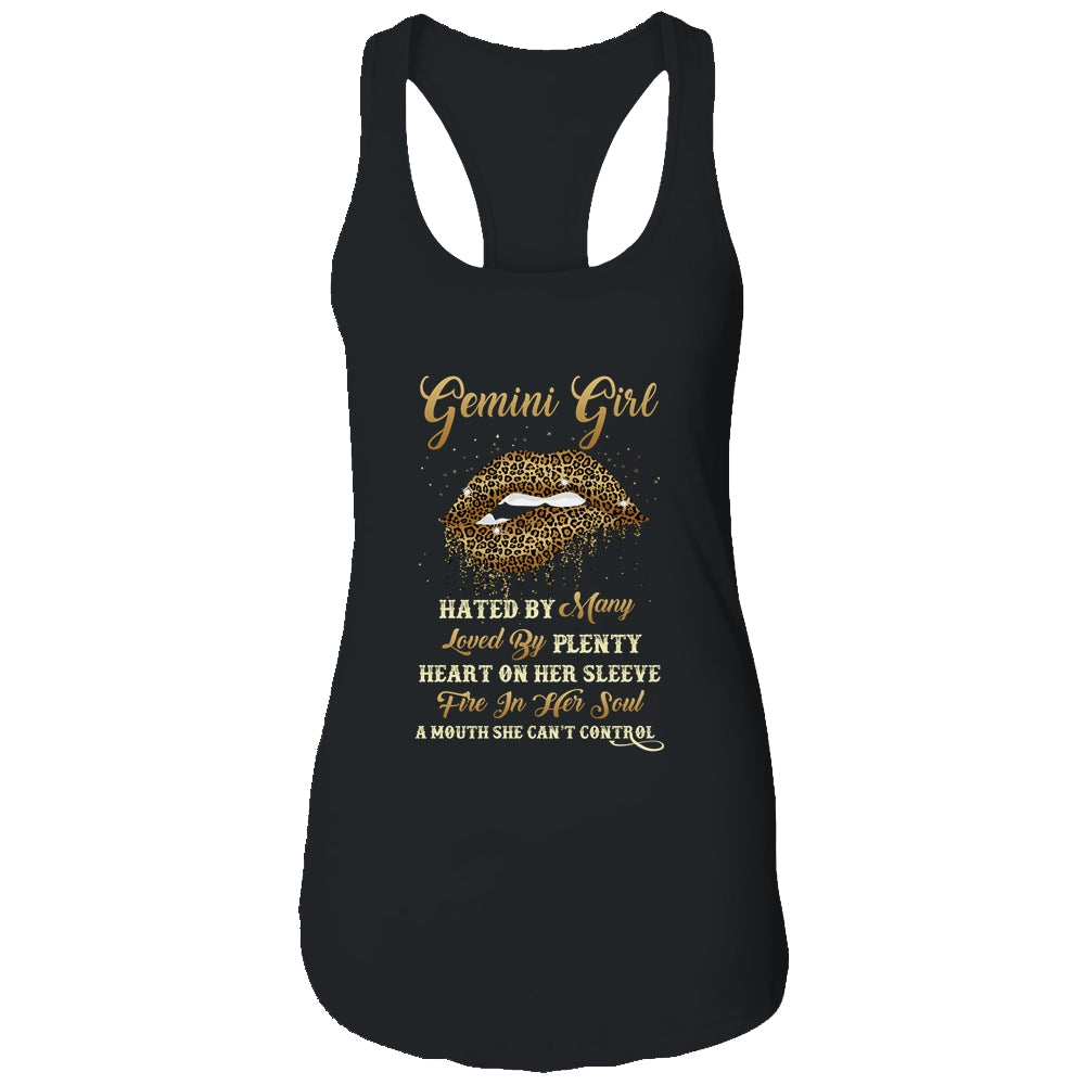 Gemini Girl Birthday Funny Leopard Lips Women T-Shirt & Tank Top | Teecentury.com