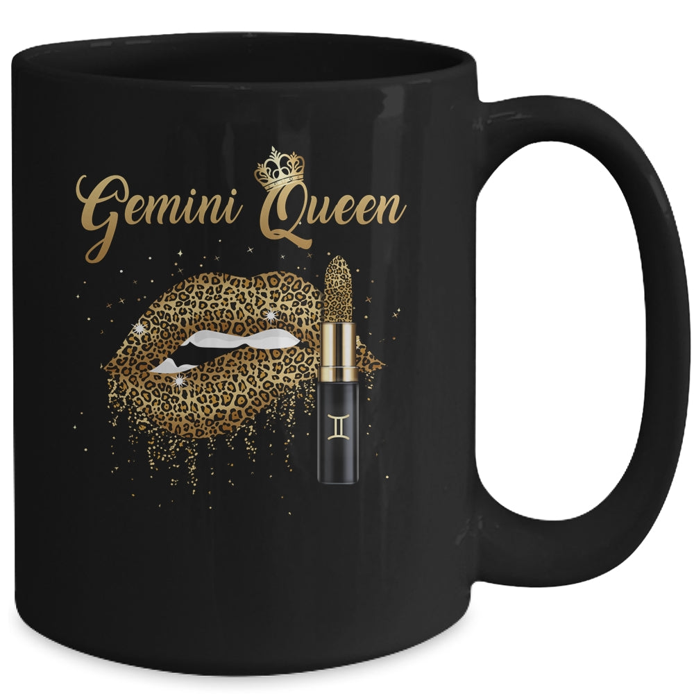 Gemini Queen Girl Leopard Birthday Lips Lipstick Women Mug Coffee Mug | Teecentury.com