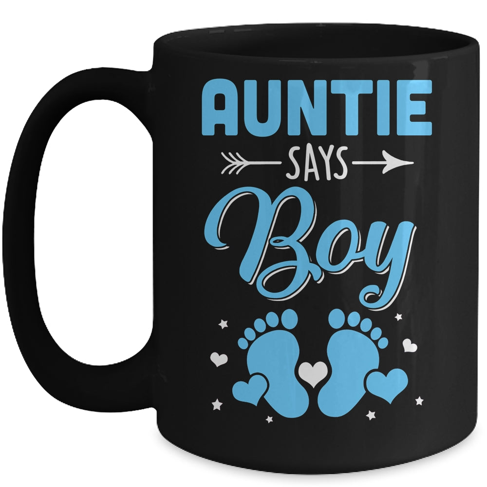 Gender Reveal For Auntie Says Boy Matching Family Set Party Mug | teecentury