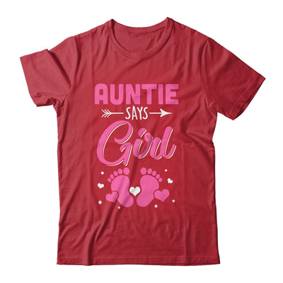 Gender Reveal For Auntie Says Girl Matching Family Set Party Shirt & Hoodie | teecentury