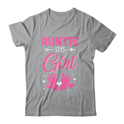 Gender Reveal For Auntie Says Girl Matching Family Set Party Shirt & Hoodie | teecentury