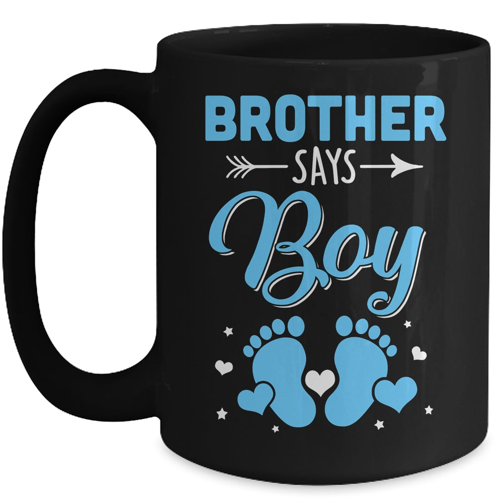 Gender Reveal For Brother Says Boy Matching Family Set Party Mug | teecentury