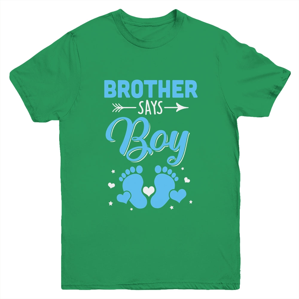 Gender Reveal For Brother Says Boy Matching Family Set Party Youth Shirt | teecentury