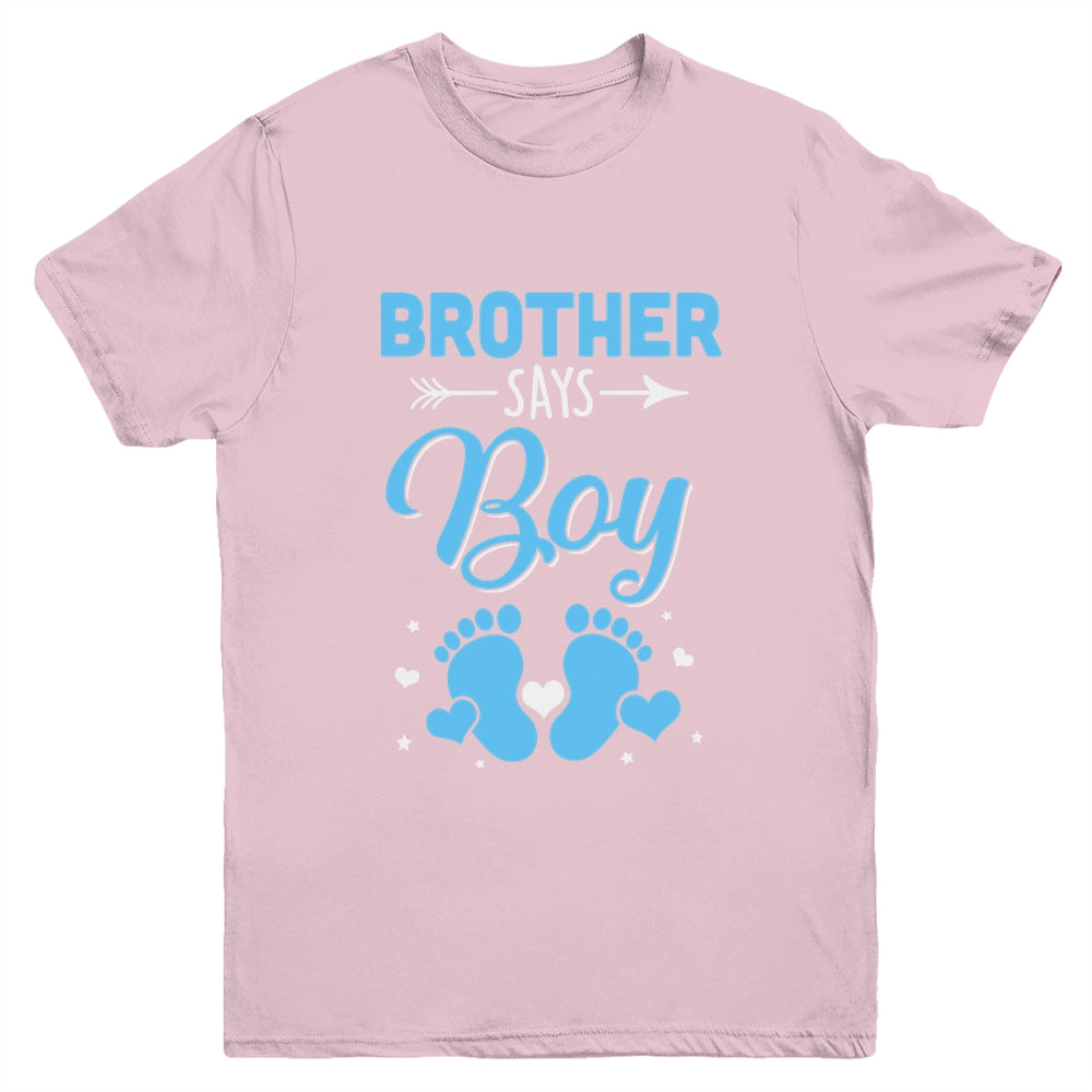 Gender Reveal For Brother Says Boy Matching Family Set Party Youth Shirt | teecentury