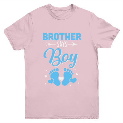 Gender Reveal For Brother Says Boy Matching Family Set Party Youth Shirt | teecentury