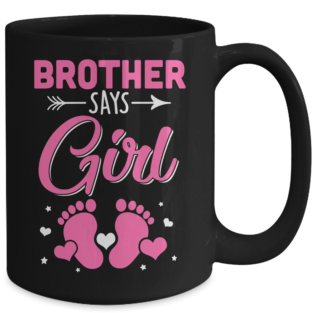 Gender Reveal For Brother Says Girl Matching Family Set Party Mug | teecentury