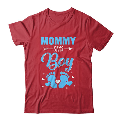 Gender Reveal For Mommy Says Boy Matching Family Set Party Shirt & Hoodie | teecentury