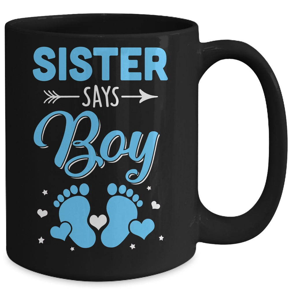 Gender Reveal For Sister Says Boy Matching Family Set Party Mug | teecentury