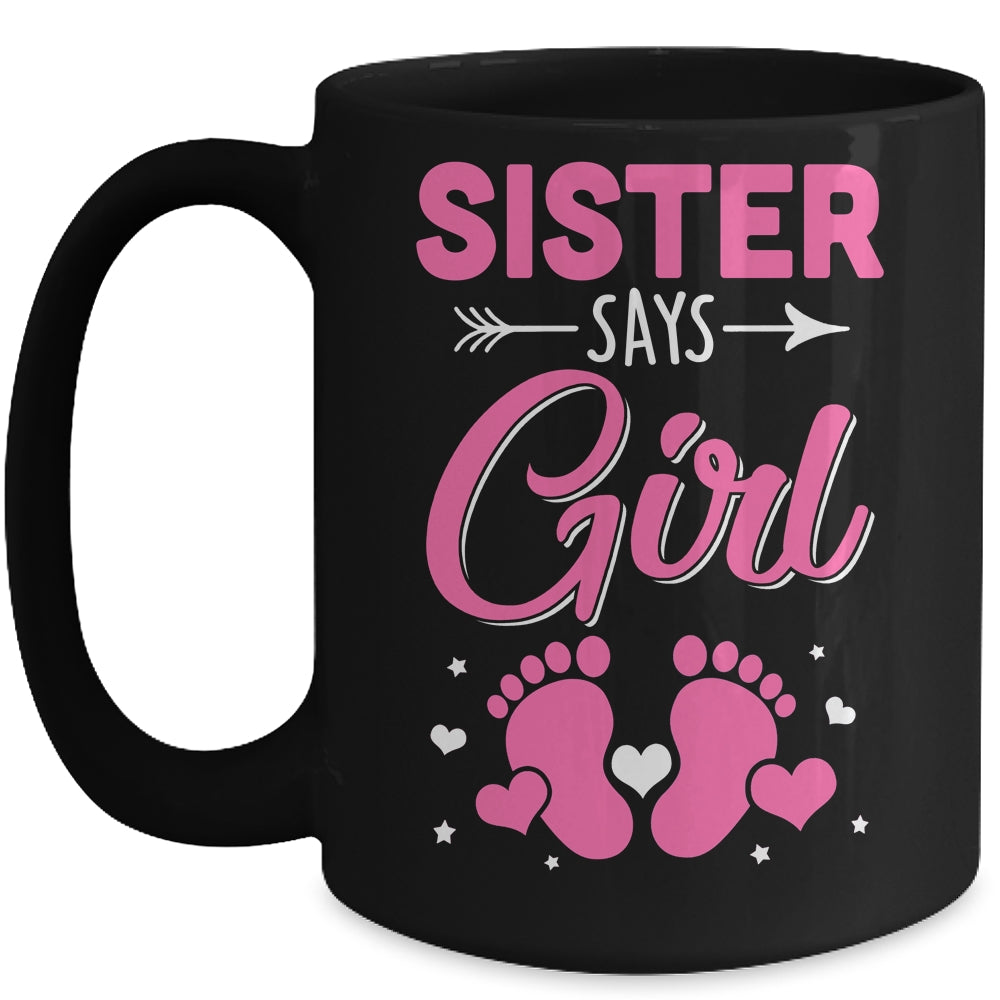 Gender Reveal For Sister Says Girl Matching Family Set Party Mug | teecentury