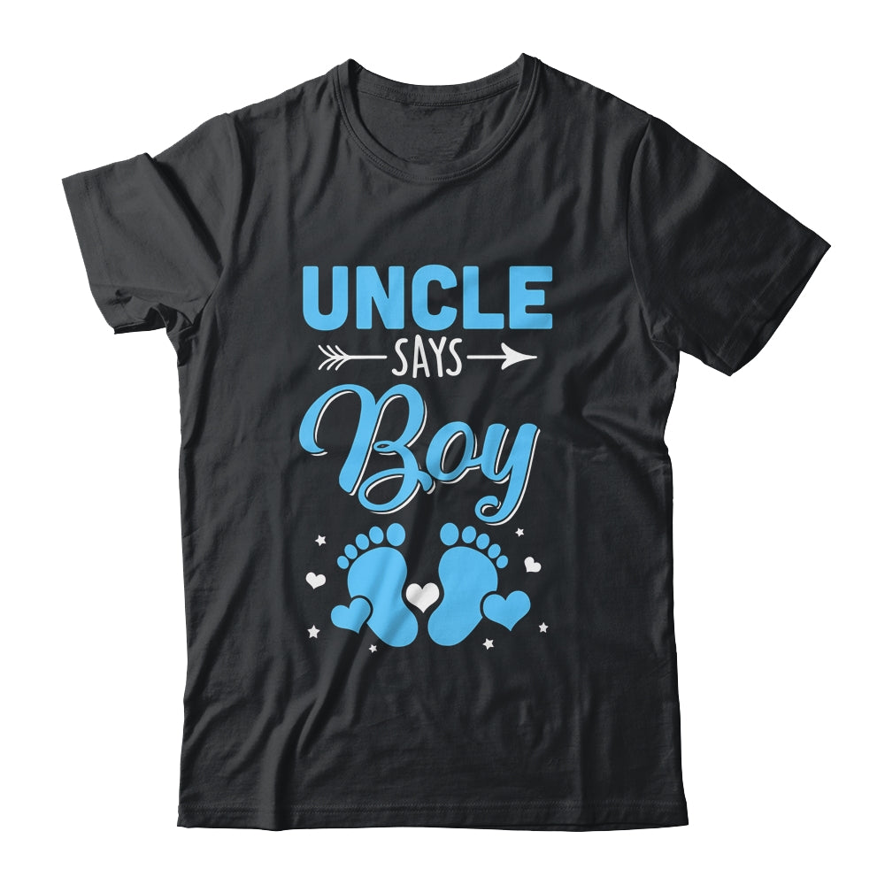 Gender Reveal For Uncle Says Boy Matching Family Set Party Shirt & Hoodie | teecentury
