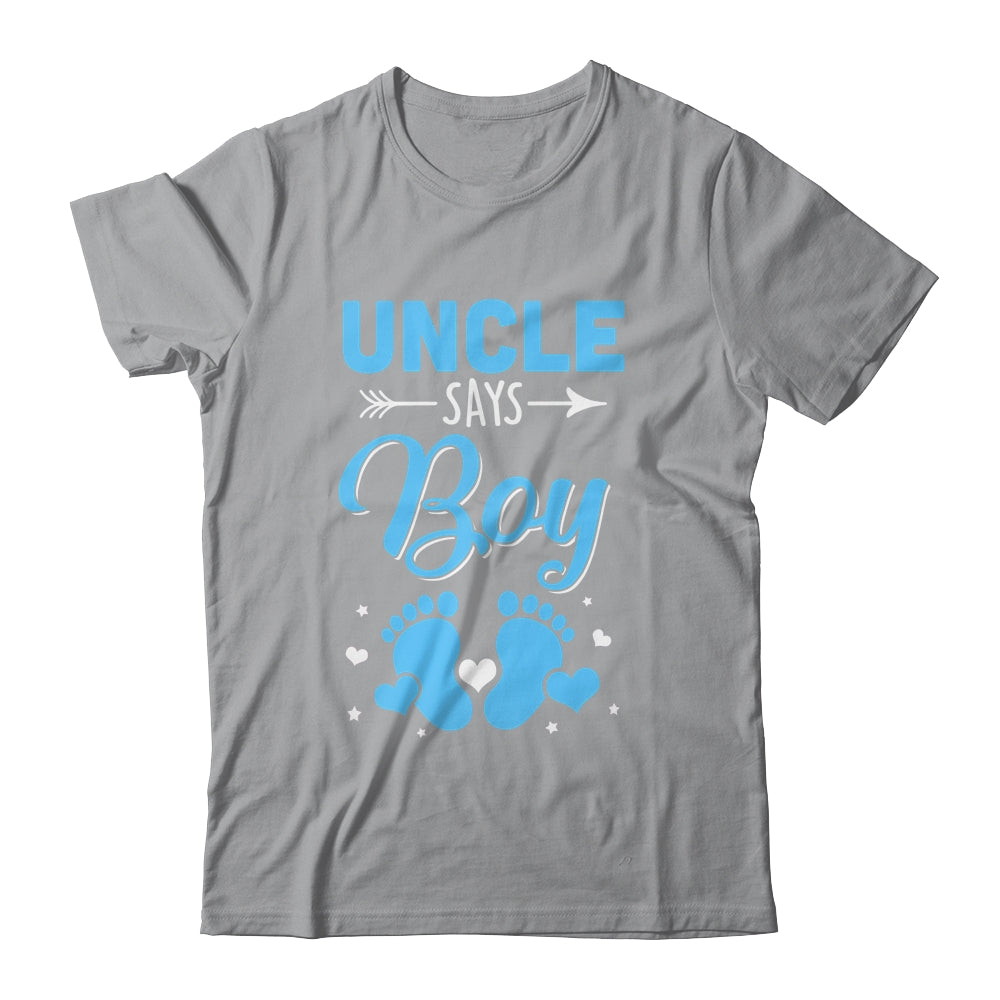 Gender Reveal For Uncle Says Boy Matching Family Set Party Shirt & Hoodie | teecentury