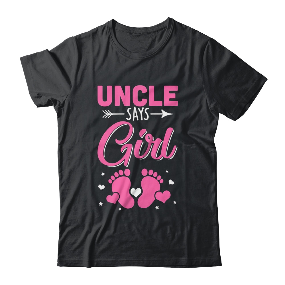 Gender Reveal For Uncle Says Girl Matching Family Set Party Shirt & Hoodie | teecentury