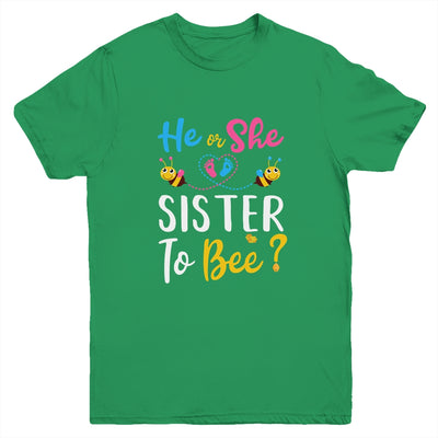 Gender Reveal What Will It Bee He Or She Sister Youth Youth Shirt | Teecentury.com