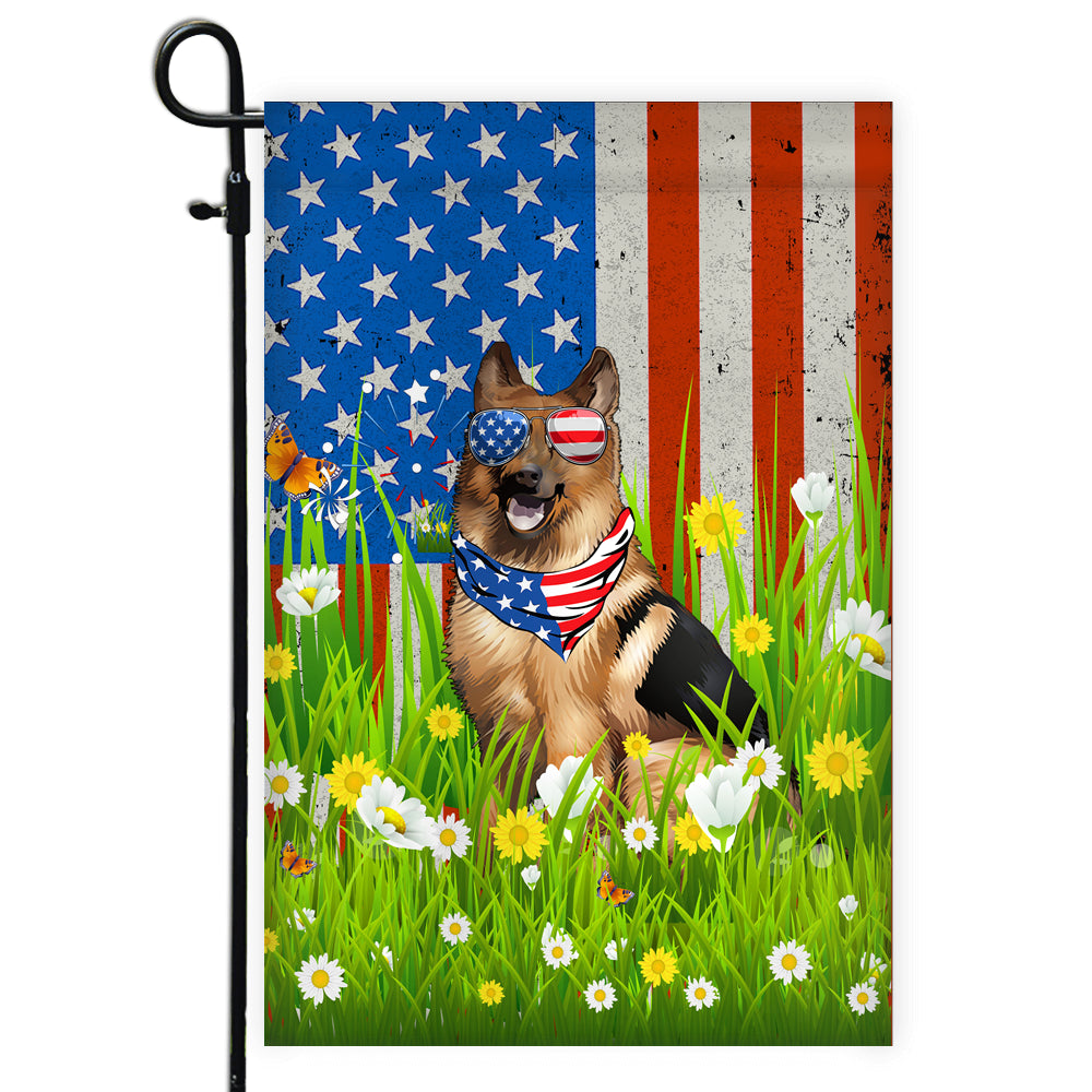 German Shepherd American USA Flag 4th of July Dog Lover On Independence Day | teecentury