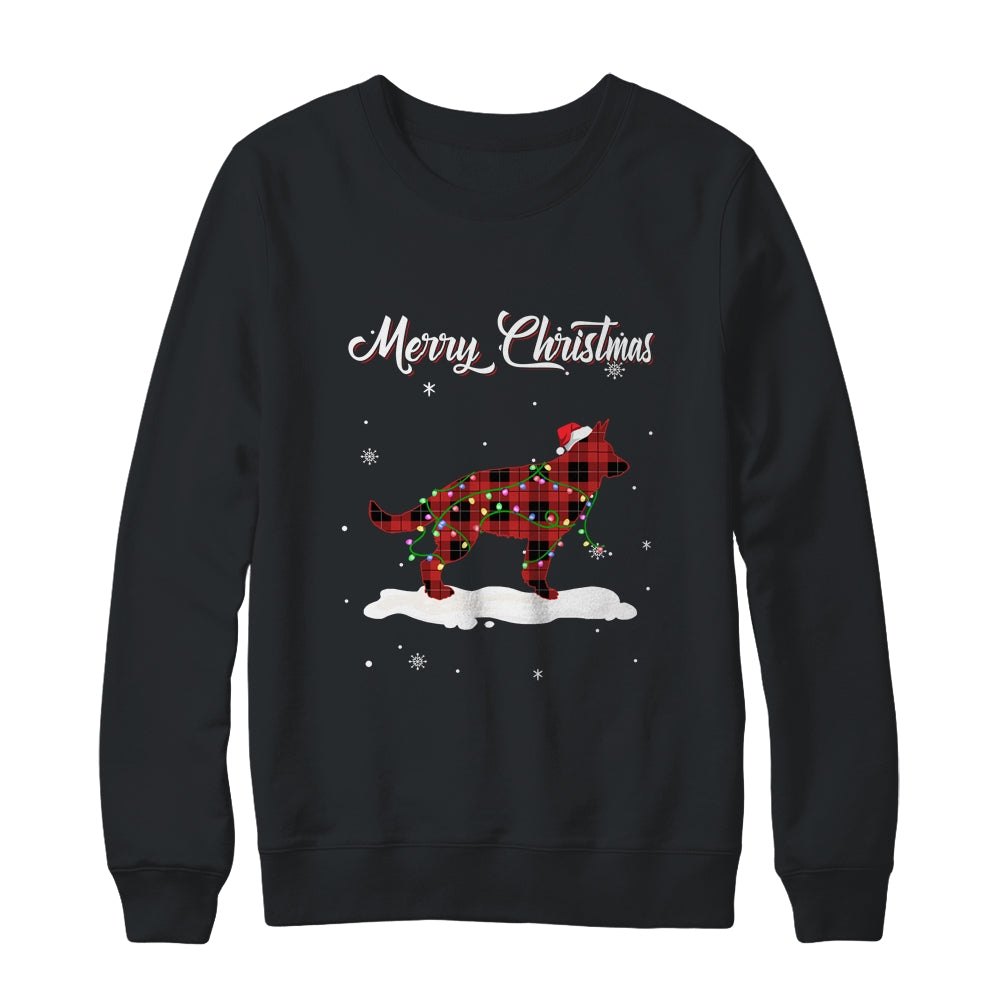 German Shepherd Christmas Red Plaid Dog Lover Pajama Family Gift T-Shirt & Sweatshirt | Teecentury.com