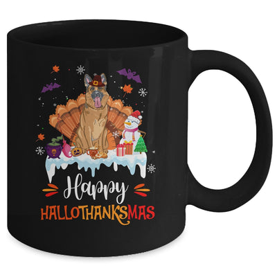 German Shepherd Happy HalloThanksMas Halloween Christmas Mug | teecentury