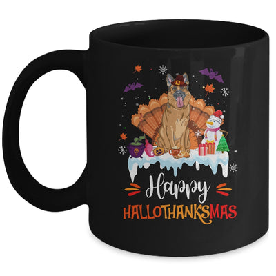 German Shepherd Happy HalloThanksMas Halloween Christmas Mug | teecentury