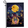 German Shepherd Witch Halloween Flag Castle Background For Dog Lover Home Flag | Teecentury.com