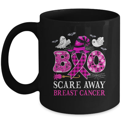 Ghost Boo Scare Away Breast Cancer Awareness Funny Halloween Mug | teecentury